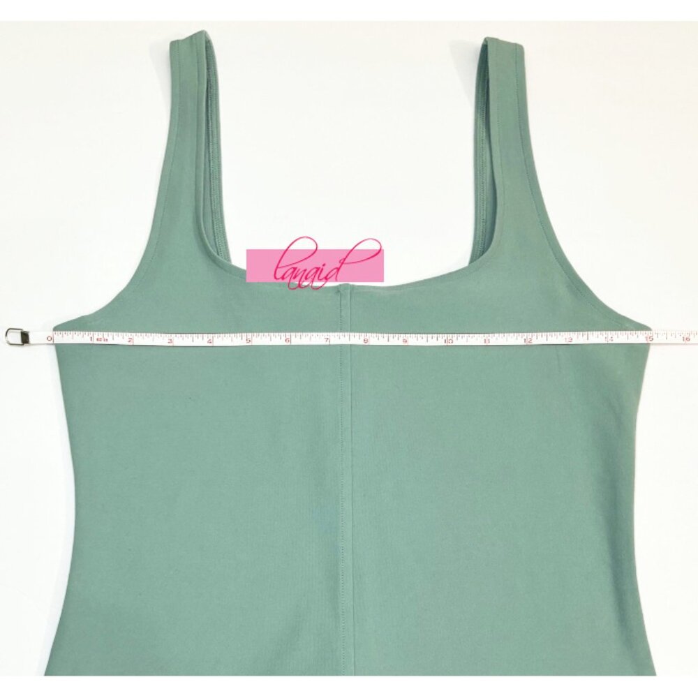 Alo Alosoft Head Start Dress Botanical Green Brushed Bodycon Scoop Neck Mini M S - Picture 11 of 12